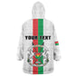 Personalized Burkina Faso Wearable Blanket Hoodie Striped White - Bogolan Pattern - African Pride
