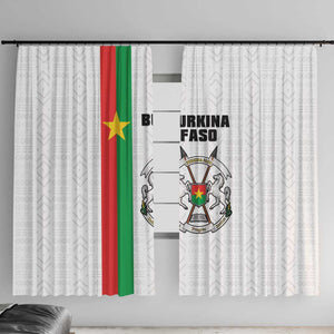 Burkina Faso Window Curtain Striped White - Bogolan Pattern - African Pride