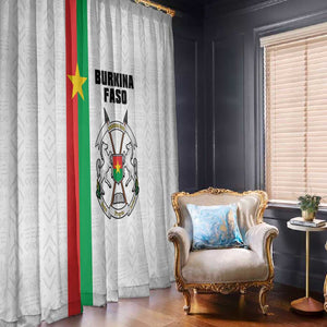 Burkina Faso Window Curtain Striped White - Bogolan Pattern - African Pride