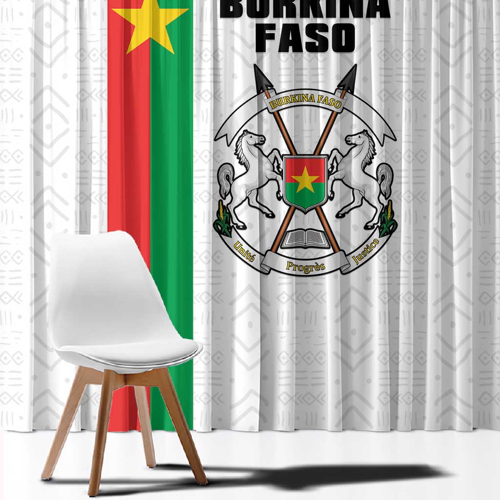 Burkina Faso Window Curtain Striped White - Bogolan Pattern - African Pride
