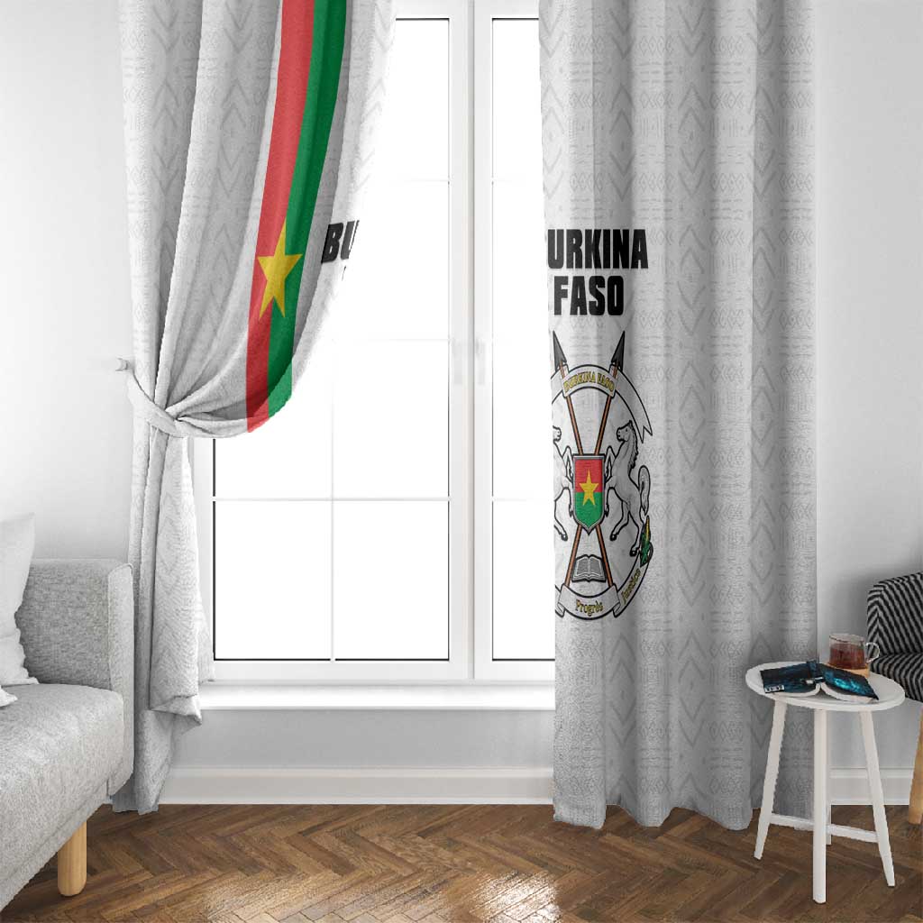 Burkina Faso Window Curtain Striped White - Bogolan Pattern - African Pride