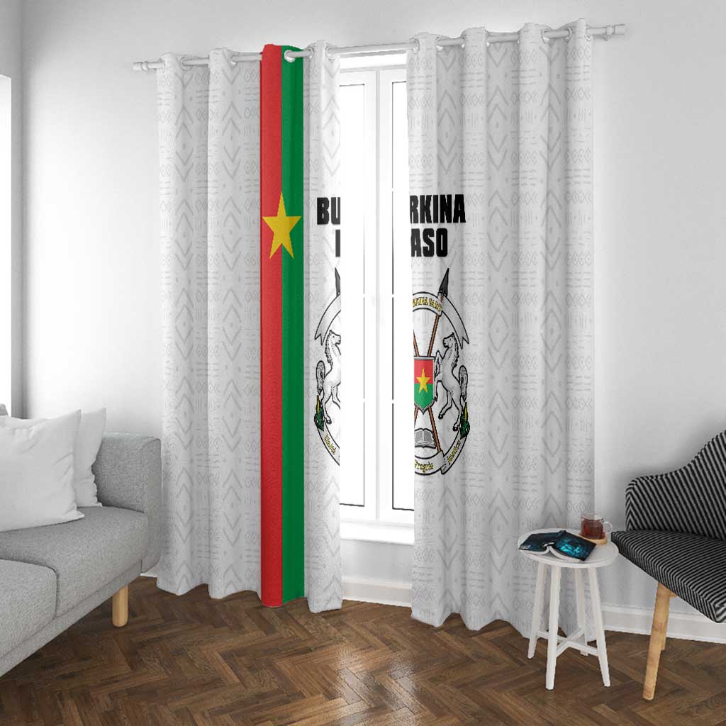 Burkina Faso Window Curtain Striped White - Bogolan Pattern - African Pride