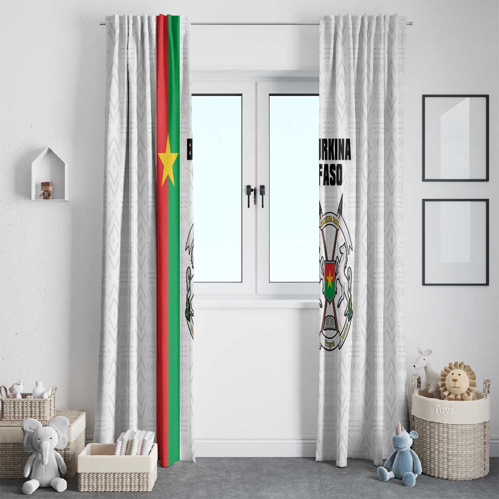Burkina Faso Window Curtain Striped White - Bogolan Pattern - African Pride