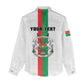 Personalized Burkina Faso Women Casual Shirt Striped White - Bogolan Pattern - African Pride