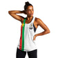 Personalized Burkina Faso Women Racerback Tank Striped White - Bogolan Pattern - African Pride
