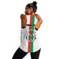 Personalized Burkina Faso Women Racerback Tank Striped White - Bogolan Pattern - African Pride