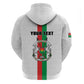 Personalized Burkina Faso Zip Hoodie Striped White - Bogolan Pattern - African Pride