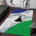 Naha ea Lesotho Area Rug Coat Of Arms With Kente Pattern - African Pride
