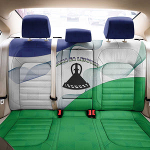 Naha ea Lesotho Back Car Seat Cover Coat Of Arms With Kente Pattern - African Pride