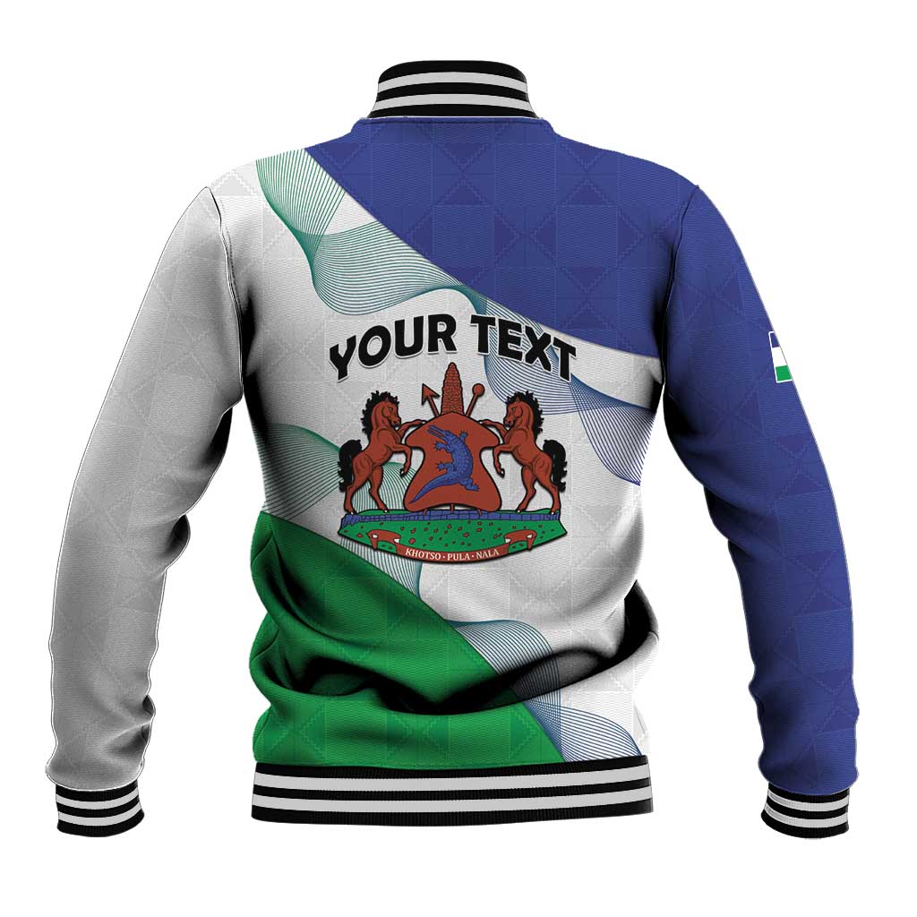 Personalized Naha ea Lesotho Baseball Jacket Coat Of Arms With Kente Pattern - African Pride