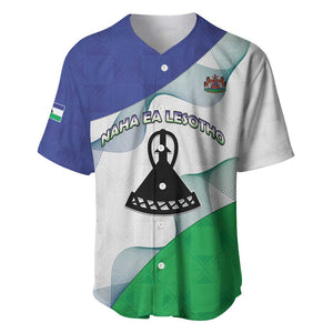 Personalized Naha ea Lesotho Baseball Jersey Coat Of Arms With Kente Pattern - African Pride