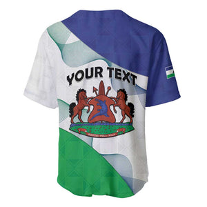 Personalized Naha ea Lesotho Baseball Jersey Coat Of Arms With Kente Pattern - African Pride