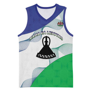Personalized Naha ea Lesotho Basketball Jersey Coat Of Arms With Kente Pattern - African Pride