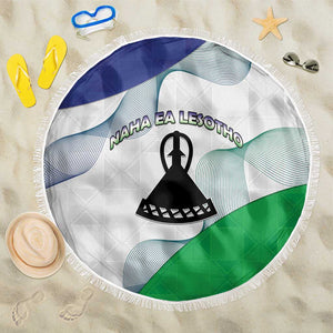 Naha ea Lesotho Beach Blanket Coat Of Arms With Kente Pattern - African Pride