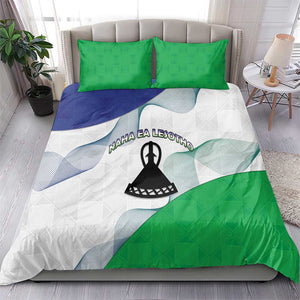 Naha ea Lesotho Bedding Set Coat Of Arms With Kente Pattern - African Pride