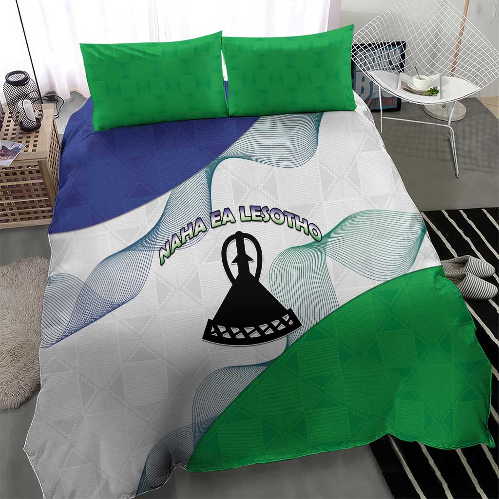 Naha ea Lesotho Bedding Set Coat Of Arms With Kente Pattern - African Pride