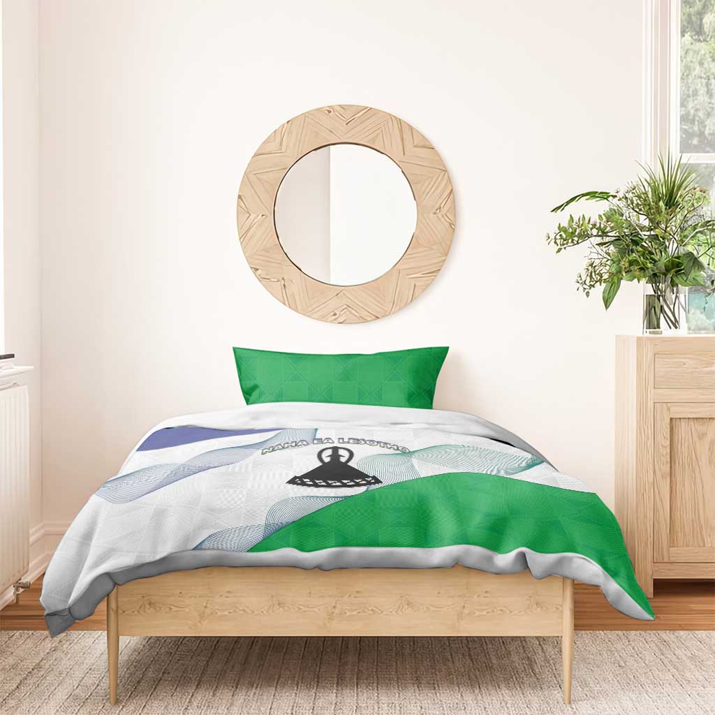 Naha ea Lesotho Bedding Set Coat Of Arms With Kente Pattern - African Pride