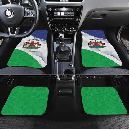 Personalized Naha ea Lesotho Car Mats Coat Of Arms With Kente Pattern - African Pride
