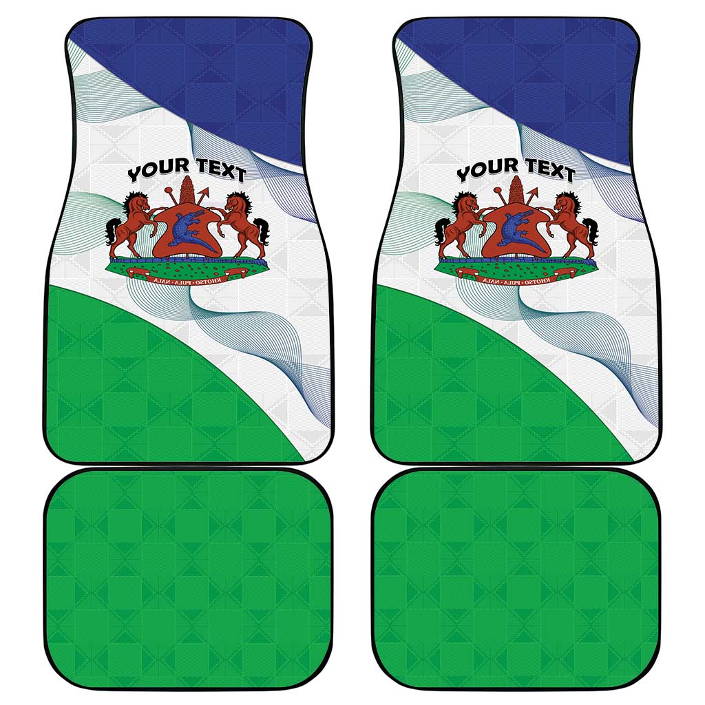 Personalized Naha ea Lesotho Car Mats Coat Of Arms With Kente Pattern - African Pride