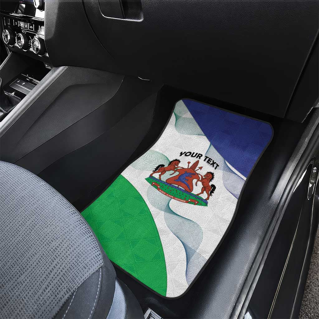 Personalized Naha ea Lesotho Car Mats Coat Of Arms With Kente Pattern - African Pride
