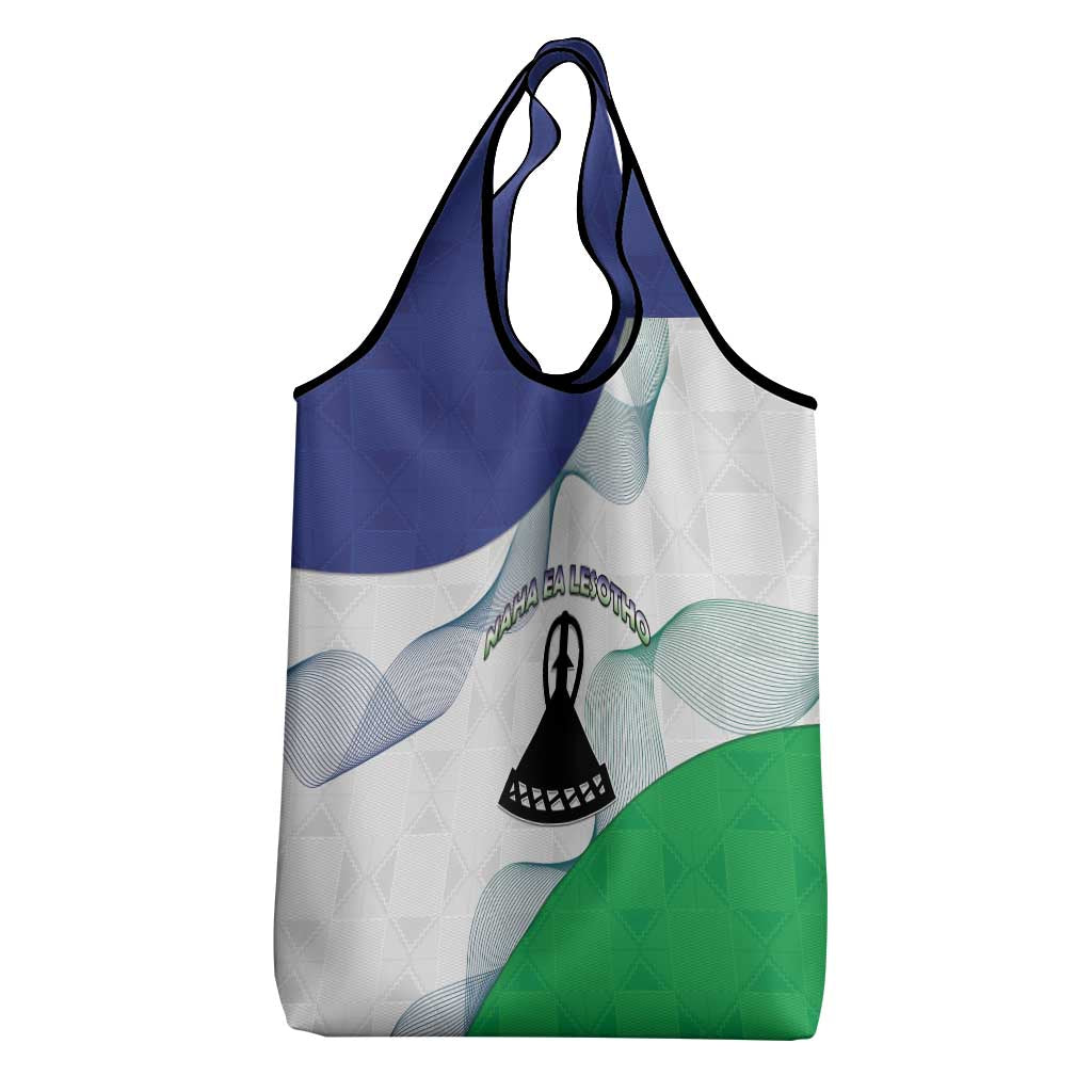 Naha ea Lesotho Grocery Bag Coat Of Arms With Kente Pattern - African Pride