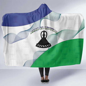 Naha ea Lesotho Hooded Blanket Coat Of Arms With Kente Pattern - African Pride