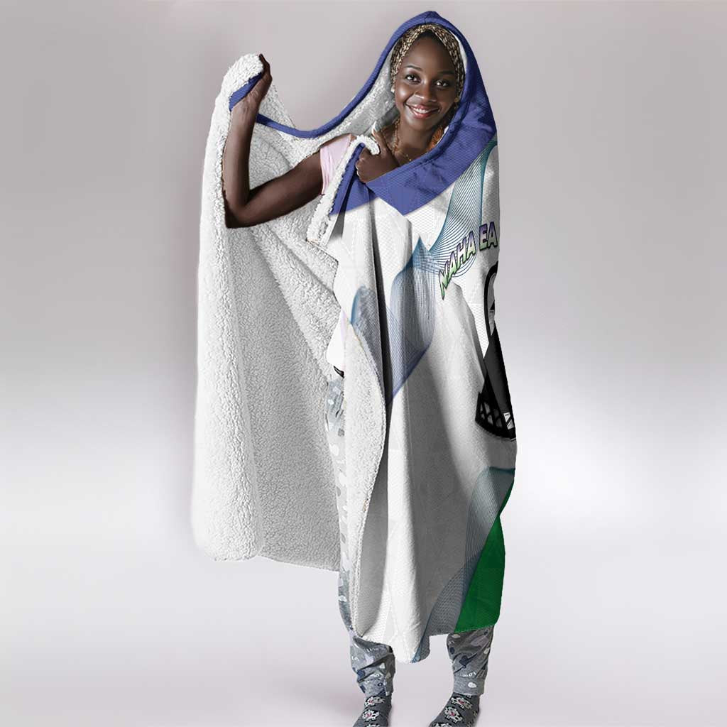 Naha ea Lesotho Hooded Blanket Coat Of Arms With Kente Pattern - African Pride