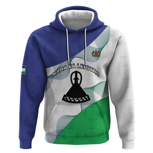 Personalized Naha ea Lesotho Hoodie Coat Of Arms With Kente Pattern - African Pride
