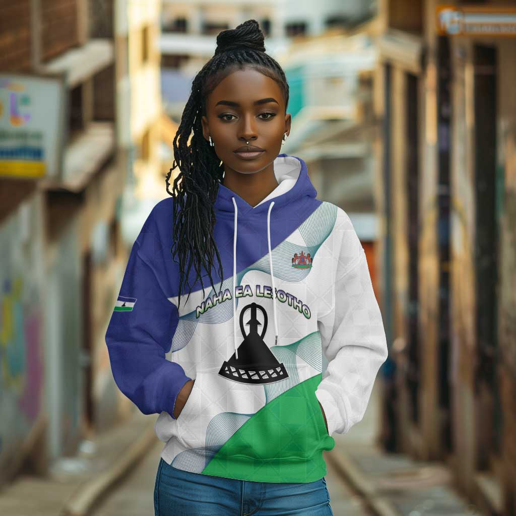 Personalized Naha ea Lesotho Hoodie Coat Of Arms With Kente Pattern - African Pride