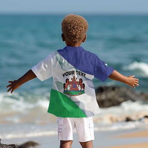 Personalized Naha ea Lesotho Kid Hawaiian Shirt Coat Of Arms With Kente Pattern - African Pride