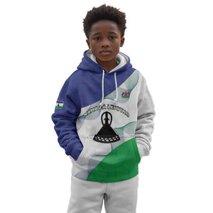 Personalized Naha ea Lesotho Kid Hoodie Coat Of Arms With Kente Pattern - African Pride