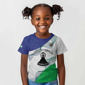 Personalized Naha ea Lesotho Kid T shirt Coat Of Arms With Kente Pattern - African Pride