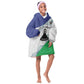 Personalized Naha ea Lesotho Kid Wearable Blanket Hoodie Coat Of Arms With Kente Pattern - African Pride