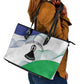 Naha ea Lesotho Leather Tote Bag Coat Of Arms With Kente Pattern - African Pride