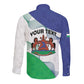 Personalized Naha ea Lesotho Long Sleeve Button Shirt Coat Of Arms With Kente Pattern - African Pride