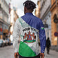 Personalized Naha ea Lesotho Long Sleeve Button Shirt Coat Of Arms With Kente Pattern - African Pride