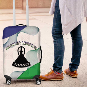 Naha ea Lesotho Luggage Cover Coat Of Arms With Kente Pattern - African Pride