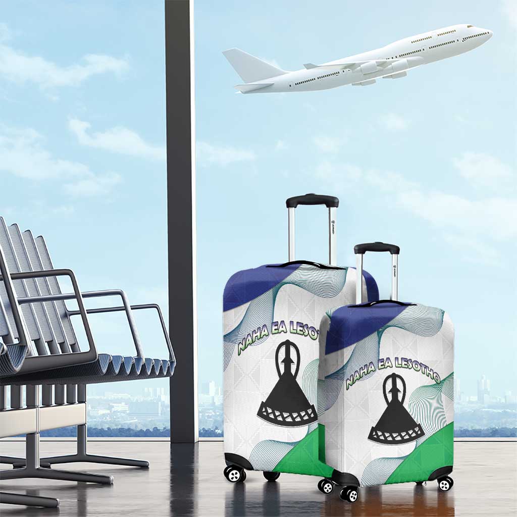 Naha ea Lesotho Luggage Cover Coat Of Arms With Kente Pattern - African Pride