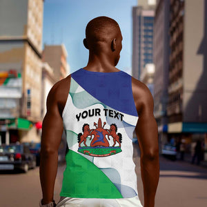 Personalized Naha ea Lesotho Men Tank Top Coat Of Arms With Kente Pattern - African Pride