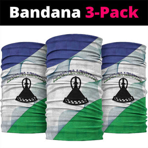 Naha ea Lesotho Neck Gaiter Coat Of Arms With Kente Pattern - African Pride