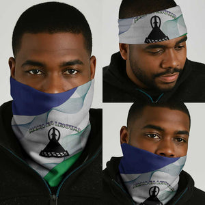 Naha ea Lesotho Neck Gaiter Coat Of Arms With Kente Pattern - African Pride