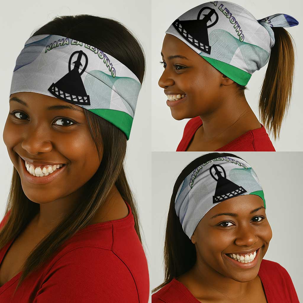 Naha ea Lesotho Neck Gaiter Coat Of Arms With Kente Pattern - African Pride