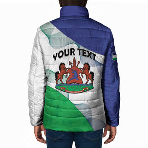 Personalized Lesotho Padded Jacket Coat Of Arms With Kente Pattern