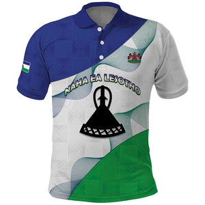 Personalized Naha ea Lesotho Polo Shirt Coat Of Arms With Kente Pattern - African Pride