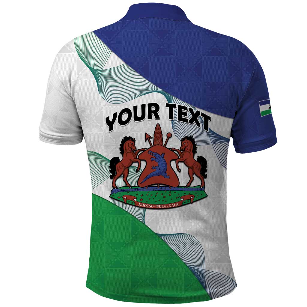 Personalized Naha ea Lesotho Polo Shirt Coat Of Arms With Kente Pattern - African Pride