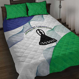 Naha ea Lesotho Quilt Bed Set Coat Of Arms With Kente Pattern - African Pride