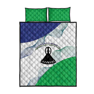 Naha ea Lesotho Quilt Bed Set Coat Of Arms With Kente Pattern - African Pride