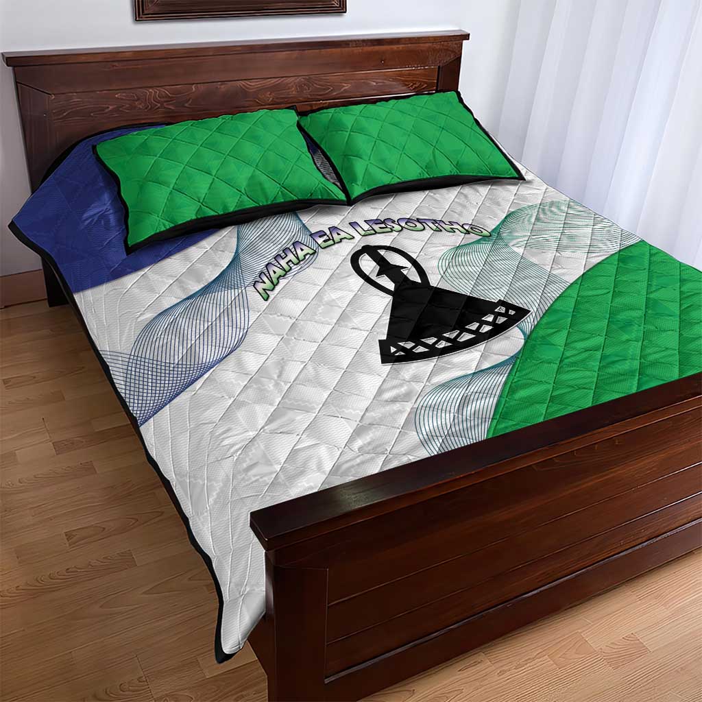 Naha ea Lesotho Quilt Bed Set Coat Of Arms With Kente Pattern - African Pride