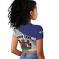 Personalized Naha ea Lesotho Raglan Cropped T shirt Coat Of Arms With Kente Pattern - African Pride