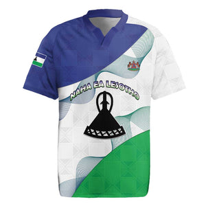 Personalized Naha ea Lesotho Rugby Jersey Coat Of Arms With Kente Pattern - African Pride